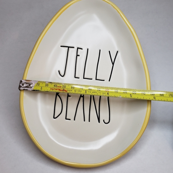 RAE DUNN - "JELLY BEANS" New-white ceramic egg shaped plate - Picture 5 of 6